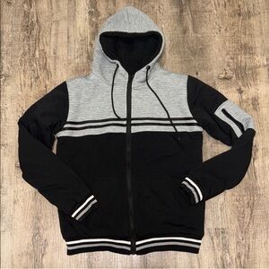 Men’s retro stitch Black and Gray Zip-Up